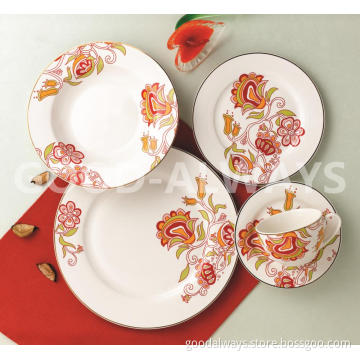 New bone china tableware with flower design